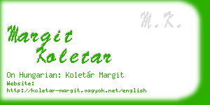 margit koletar business card